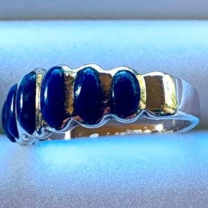 Lapis Lazuli Gemstone Ring Set In 925 Sterling Silver